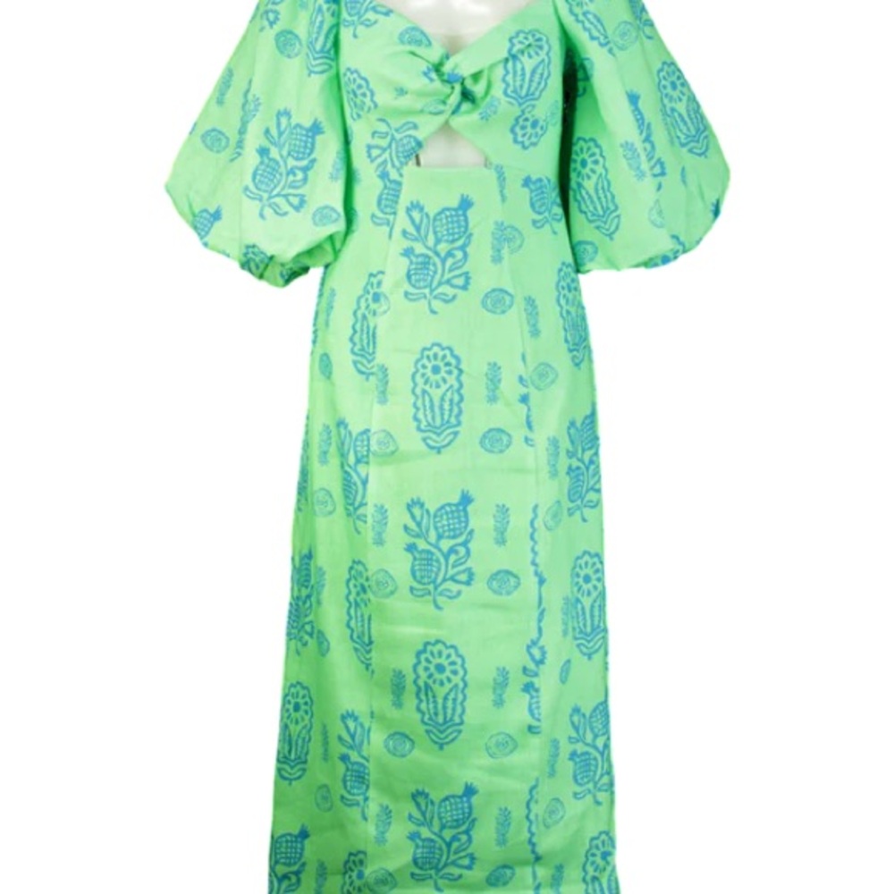 Green and Blue Floral Dress